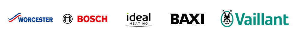 Worcester, Bosch, Ideal Heating, Baxi, and Vaillant brand logos prominently displayed.